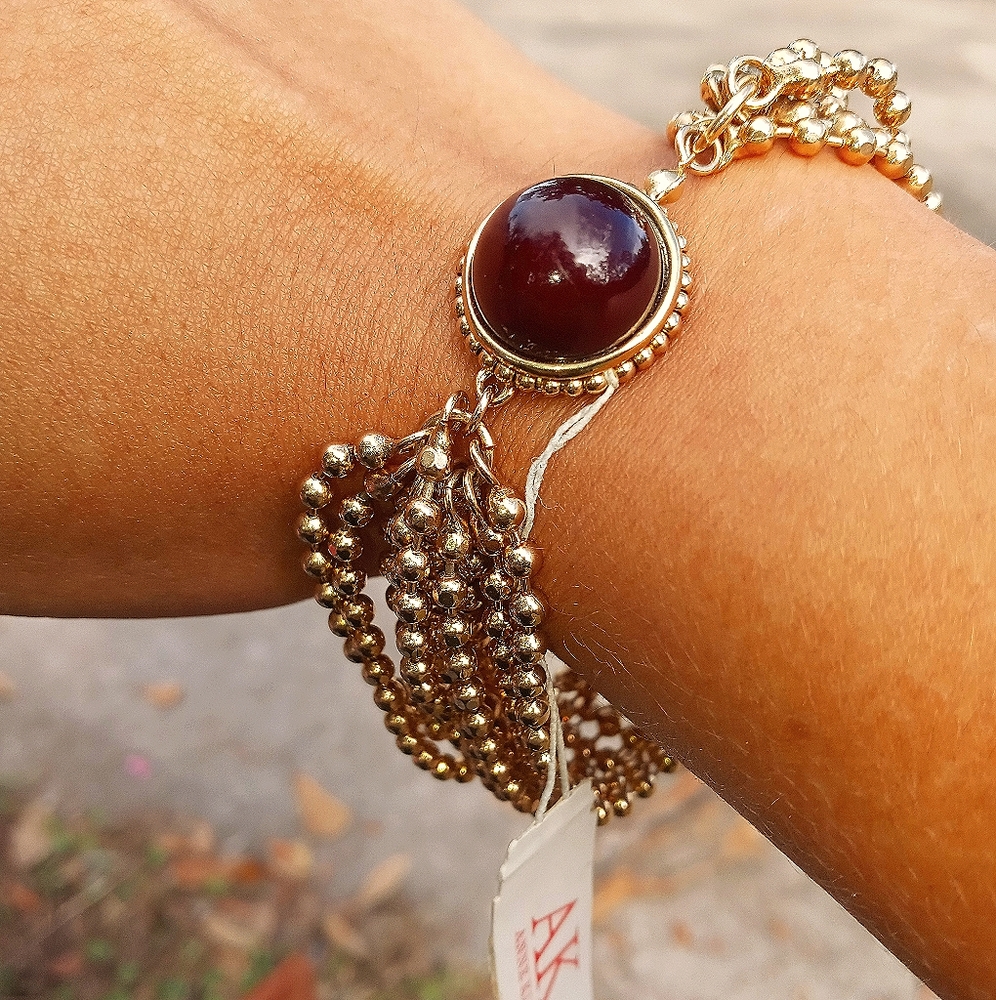 Vtg Anne Klein Gold Tone Multi Bracelet